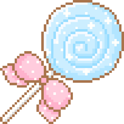 Animated pixellated gif of a lollipop